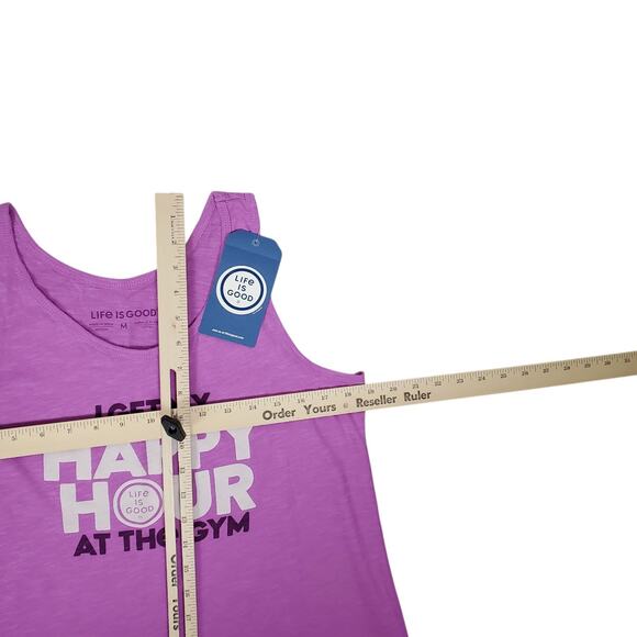 NEW LIFE IS GOOD Happy Hour At The Gym Breezy Tank Top Womens M Workout Tee - Picture 10 of 11